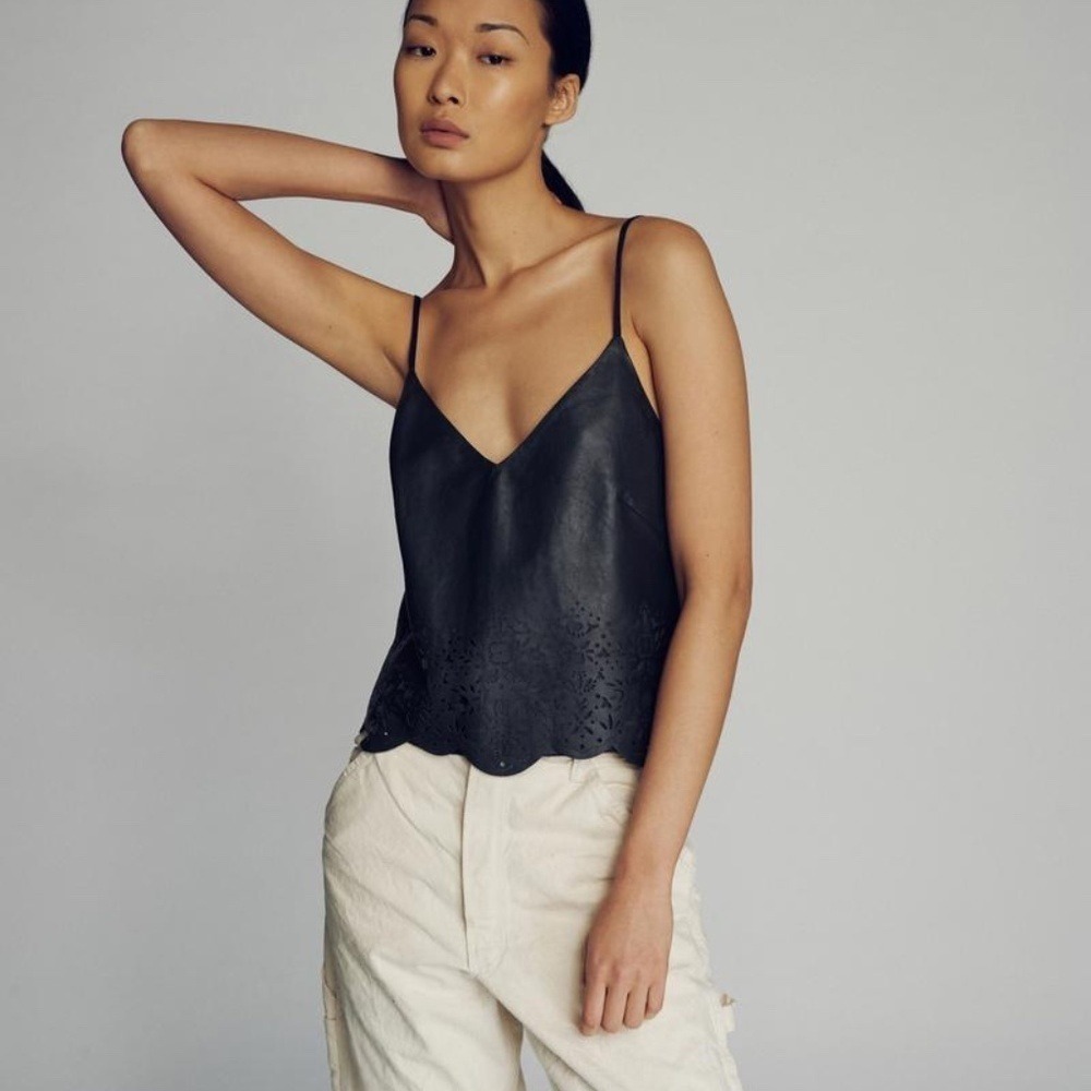 Nwt! Marissa Webb Bristol Leather Eyelet Cut Tank